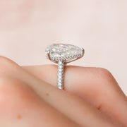 Hidden Halo Pear Cut Moissanite Bridal Ring